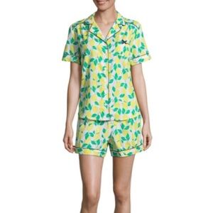 Liz Claiborne preppy lemon pajama set M
